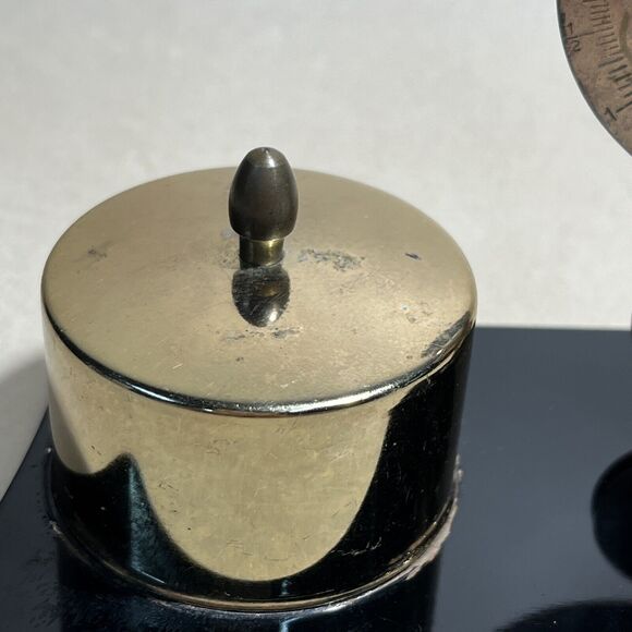 Vintage  Brass Postage Stamp Roll Holder Dispenser 2oz Letter Scale Weight Japan - Picture 4 of 12